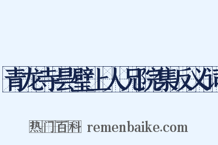 青龙寺昙璧上人兄院集反义词是什么意思的图片